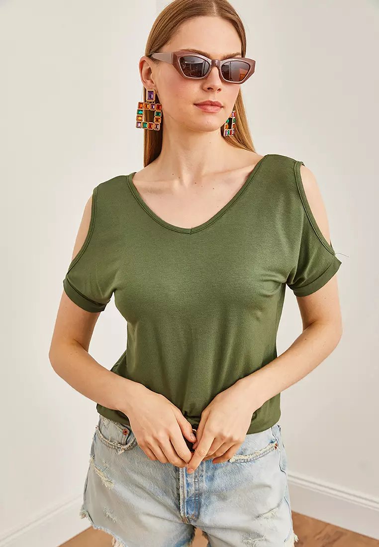 V-Neck Cut-Out Top