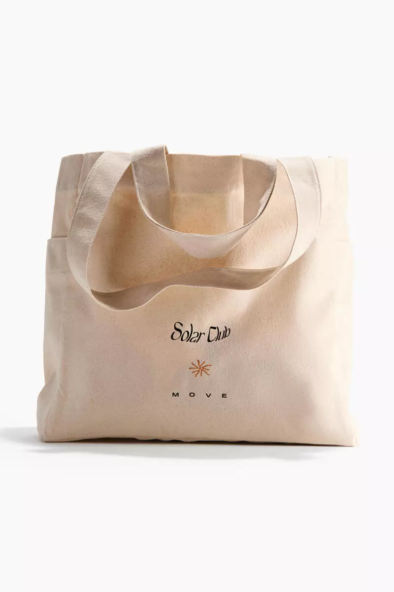 Large printed canvas tote bag