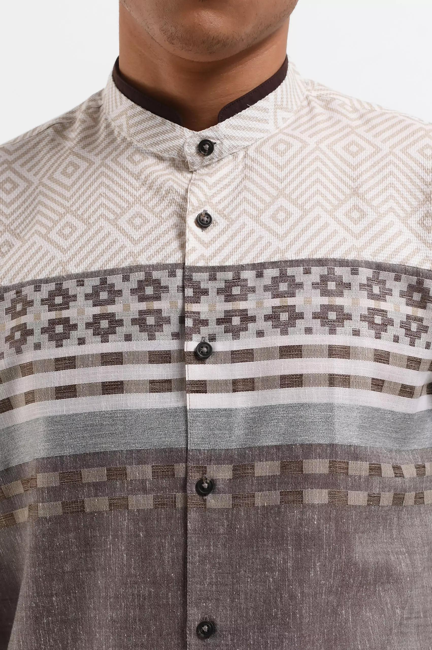 MANZONE Kemeja Koko Lengan Panjang MARKUM - BROWN