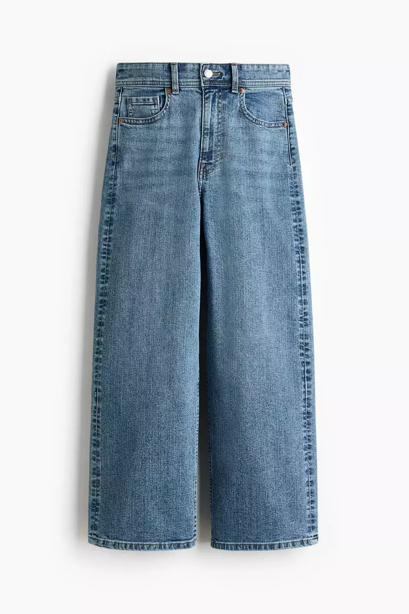 Wide High Waist Ankle Jeans