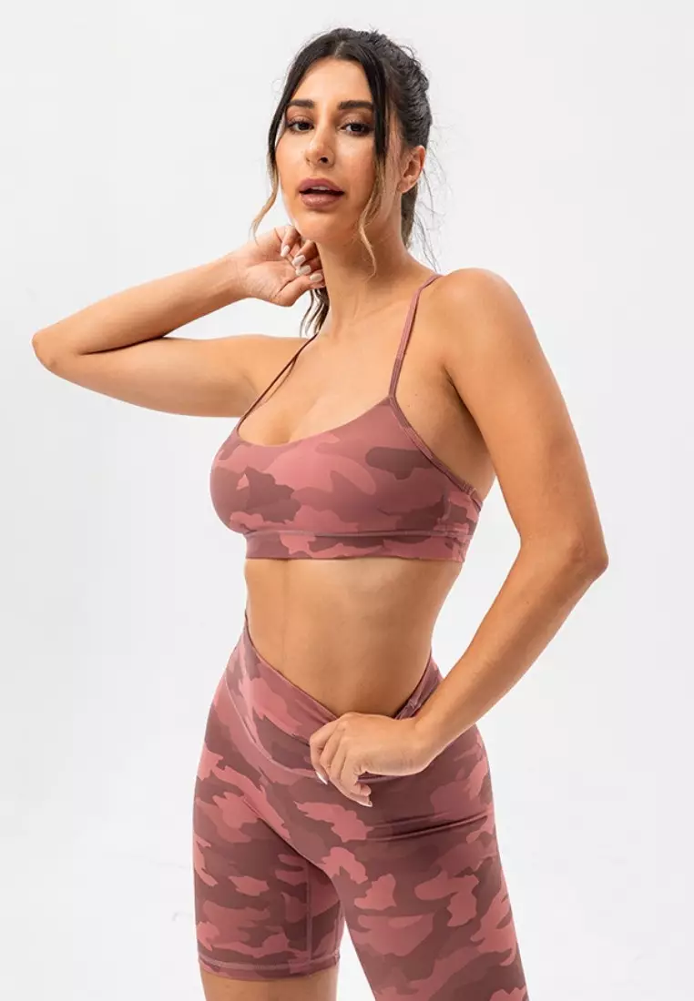 T-Back Racer Sports Bra in Giant Herringbone