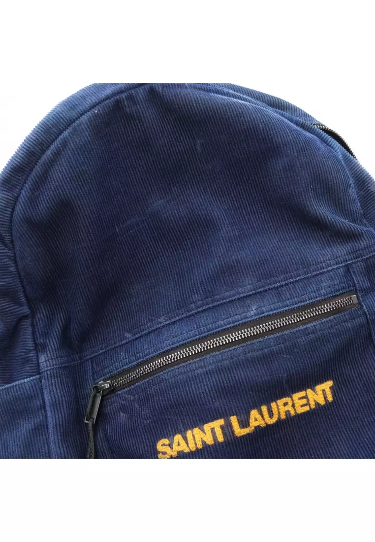 Saint Laurent Paris Backpack Logo Embroidery Navy Saint Laurent Canvas Logo City Backpack Navy 1806576  main image 2