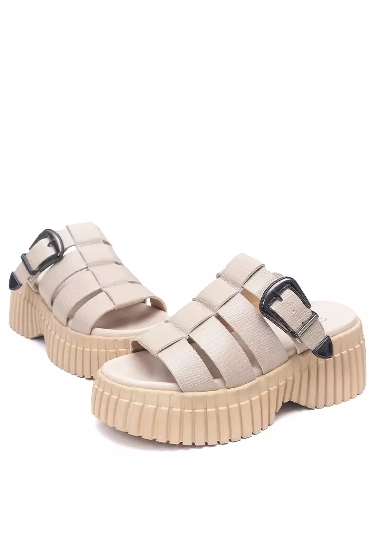 Bianca Platform Sandal in Beige