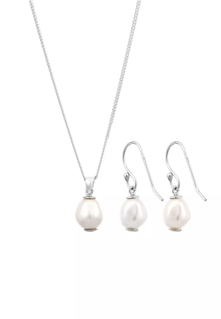 Set Perhiasan Perak 925 Wanita Synthetic Pearl Embellished with Crystal by Swarovski®