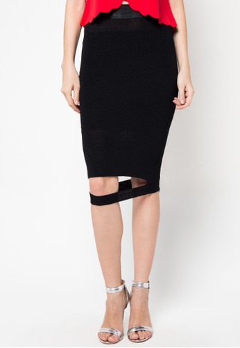 Cut Out Knitted Pencil Skirt