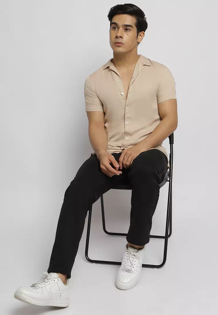 Cuban Beige Casual Shirt
