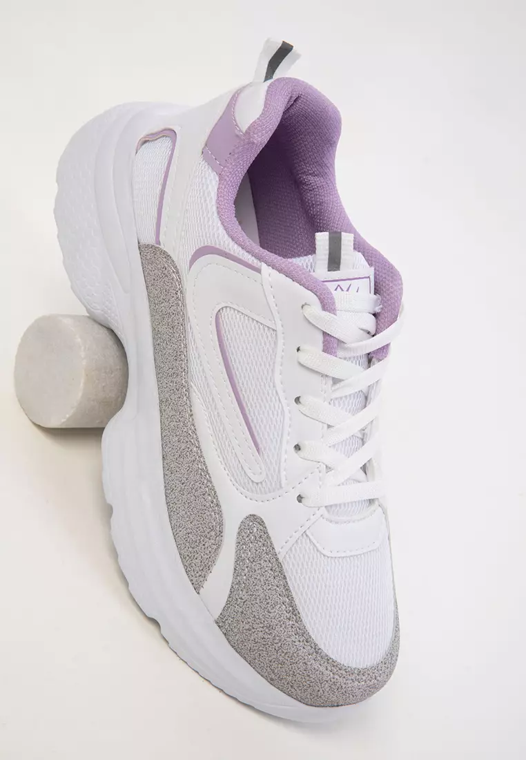 White-Lilac Women's Sneaker 20413