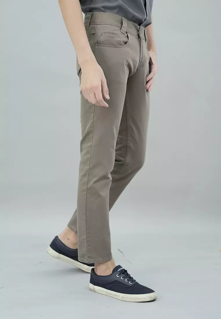 LGS - Celana Panjang Casual Pria Warna Coklat Chinos Reguler Fit - CCT.787.052.004.C