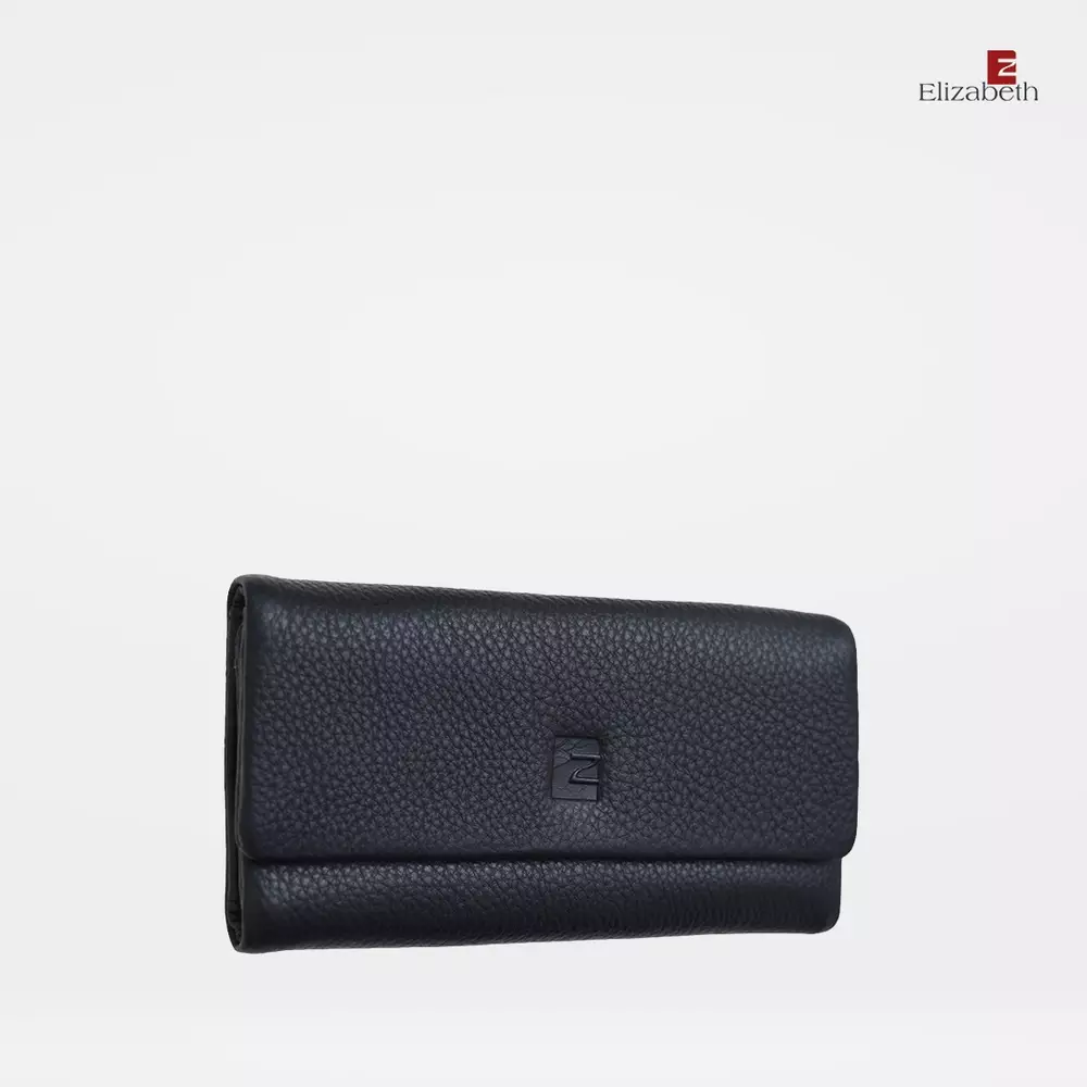 Dompet Wanita Elizabeth Genuine Leather Wallet 0724-0109 Black (ANTI-RFID)