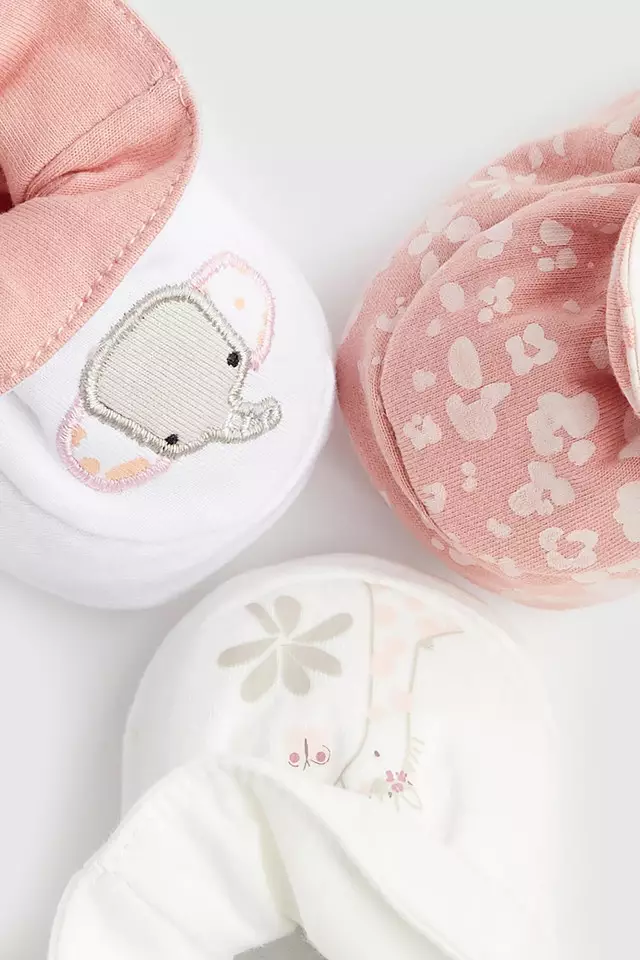 Mothercare Elephant Baby Booties 3 Pk - Sepatu Bayi Perempuan (Pink)