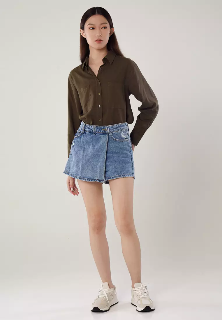 Utility button up clearance skirt