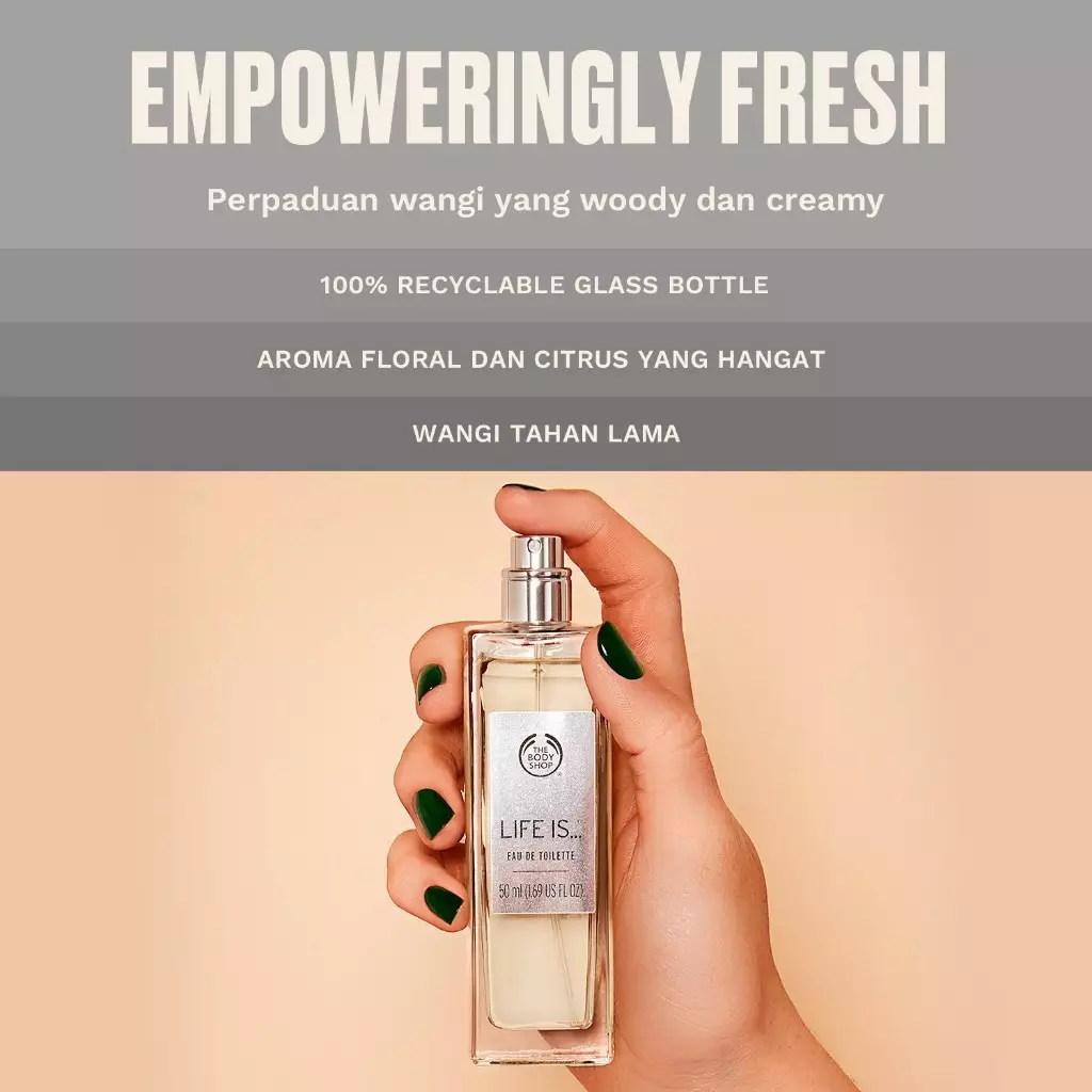 The Body Shop Life Is Eau De Toilette Parfum EDT 50ml