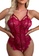 LYCKA red LDB4276-Lady One Piece Sexy Lace Bodysuit Pajamas Nightwear (Red) 07451US29468F1GS_1