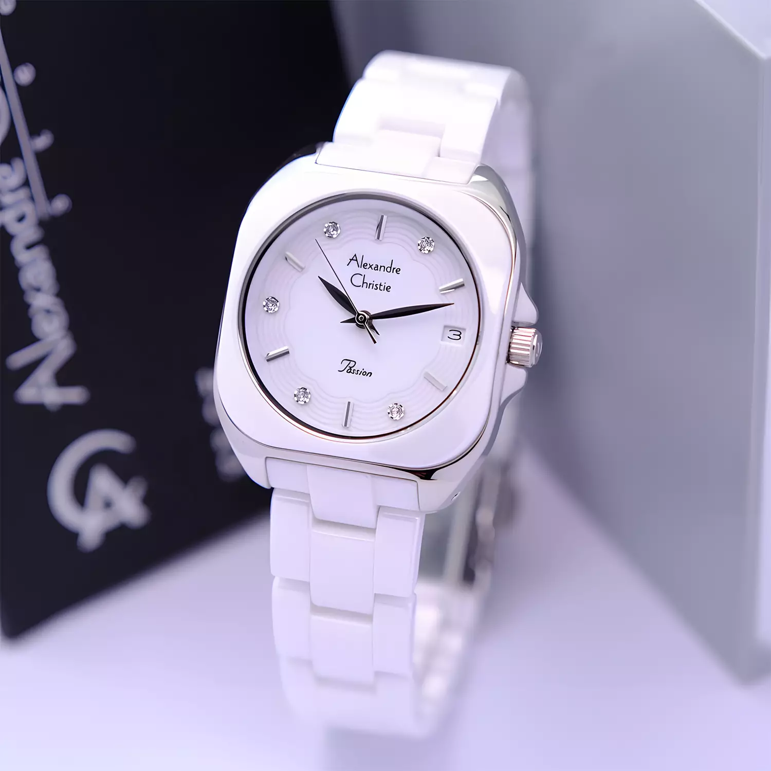 Jam Tangan Analog Wanita - Passion Series - Silver White Stainless Steel - Ceramic Band - 2B31 LDBSSSL 