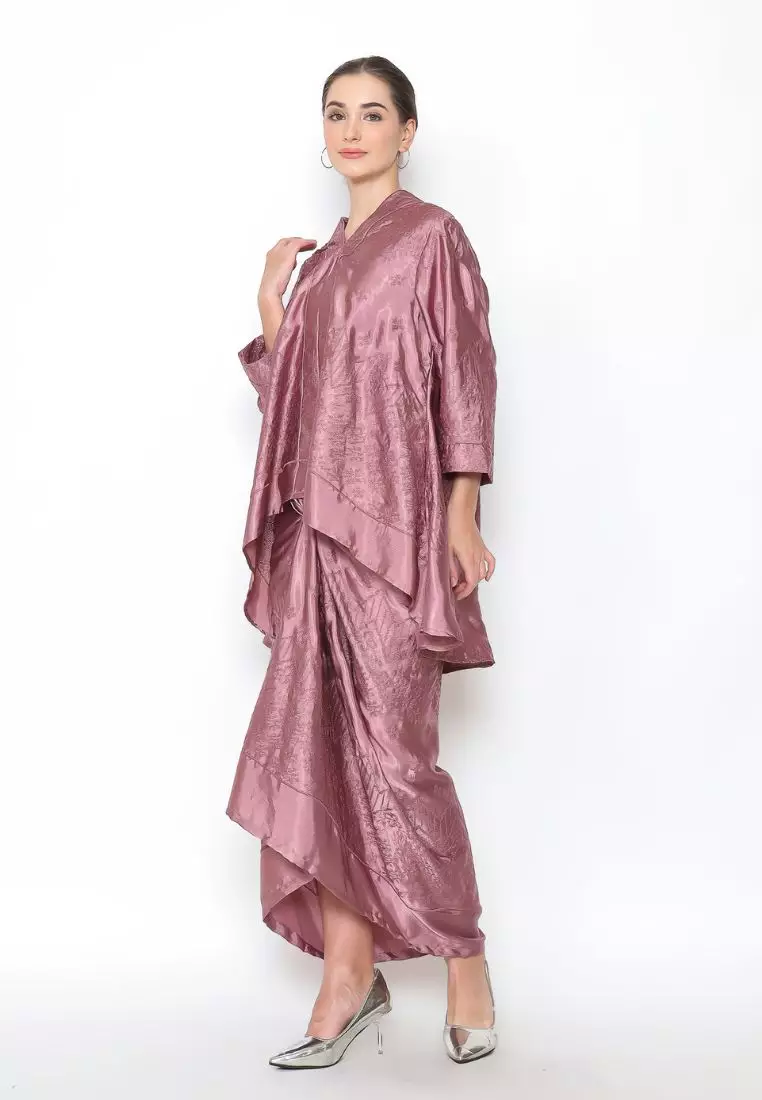 Rinjanie Batik x Senorita - Blouse Kalong Kerah Bordir - Rok lilit Bordir  - Setelan Blouse dan Rok Lilit - Setelan Bordir - Set Baju Muslim - KKRC - UG
