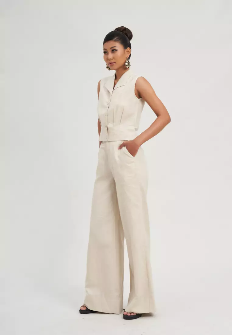 CREAM LINEN TROUSERS