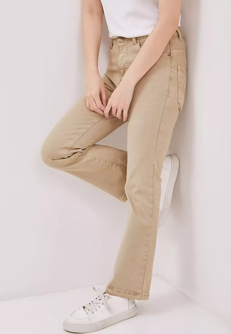 DUST Celana Cropped Cutbray Colored Denim Rana Khaky Comfease (D. 3823)