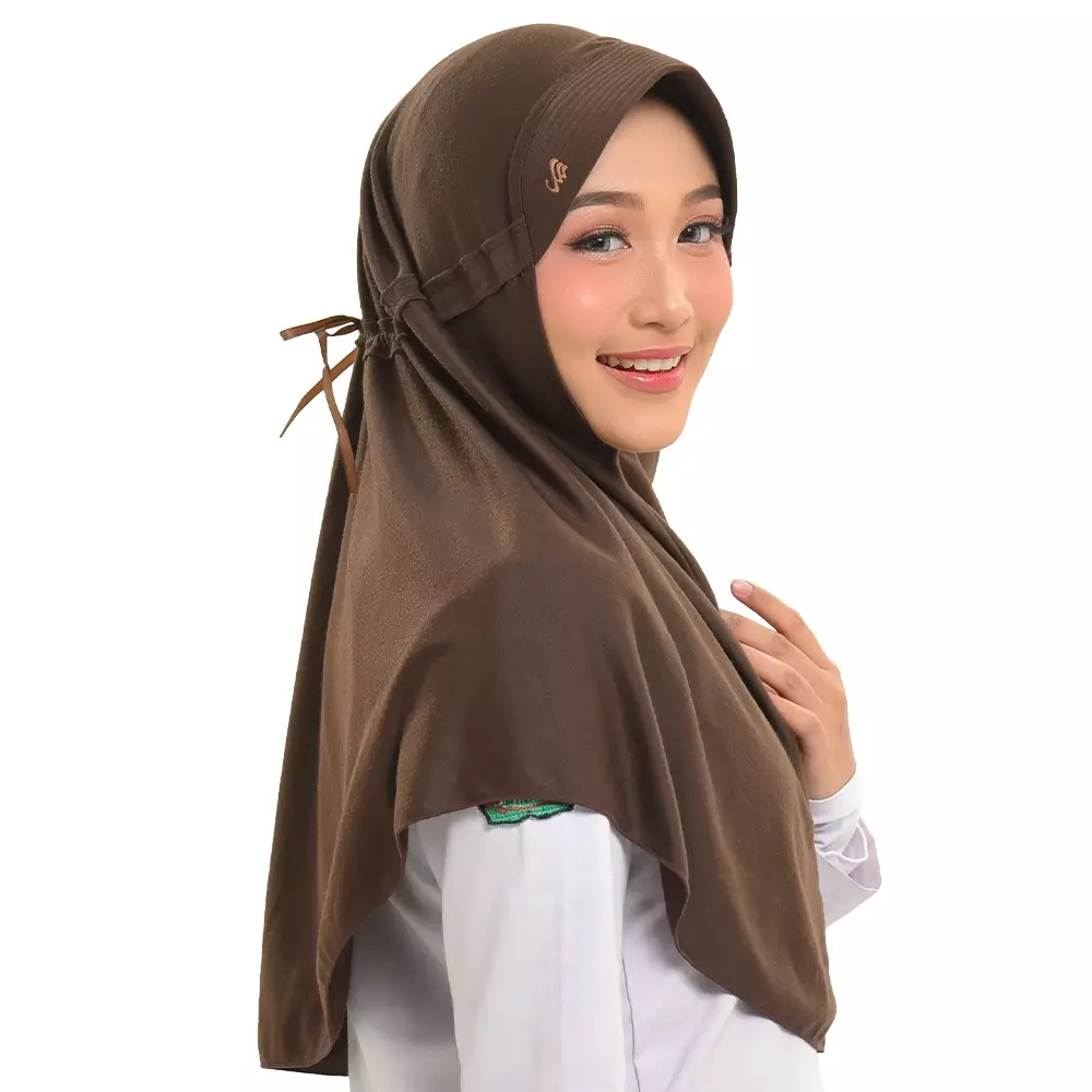 Rabbani - Kerudung Sekolah Instan Innova Lx - Brown L (New)