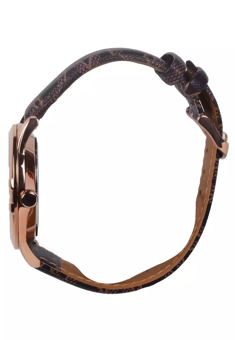 Bonia Sapphire - Jam Tangan Pria - Rosegold - Brown Leather Strap - BNB10702-1543