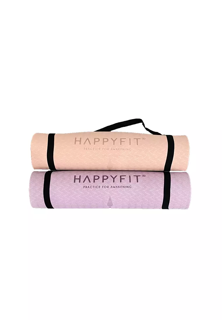 HAPPYFIT - Yoga Mat Asana TPE 8mm Eco Friendly (FREE STRAP) - Dusty Purple