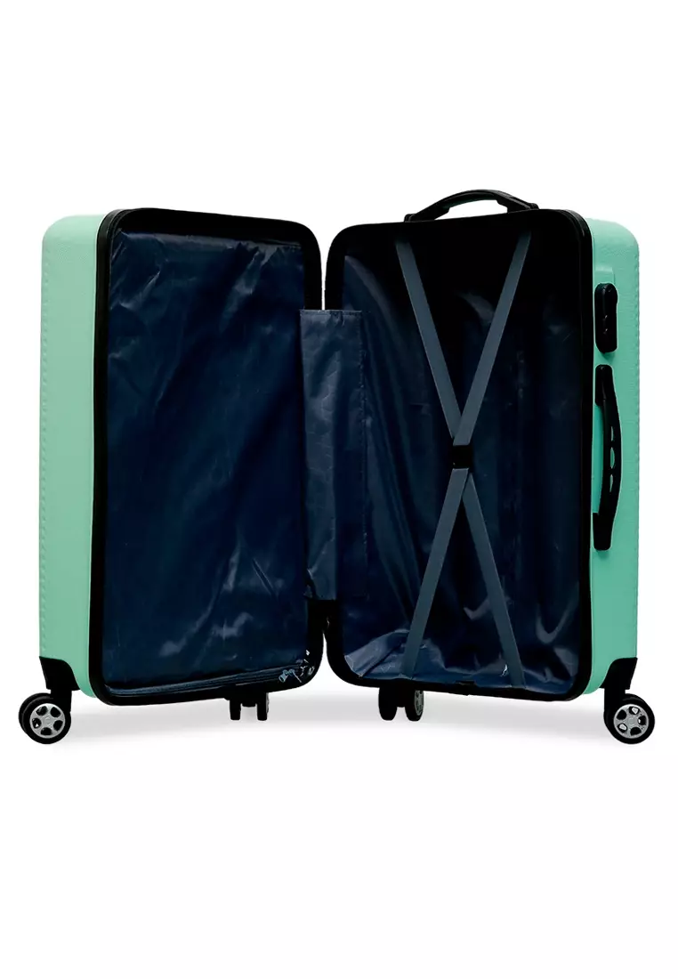 Isvara Tas Koper Hardcase One Set Unisex Large Compartment Suitcase Code Lock System Material ABS+PVC Coated ORIGINAL - Mint