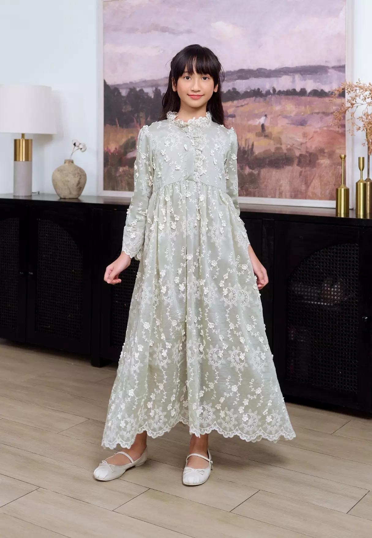 Kyra Dress - Sage Kids