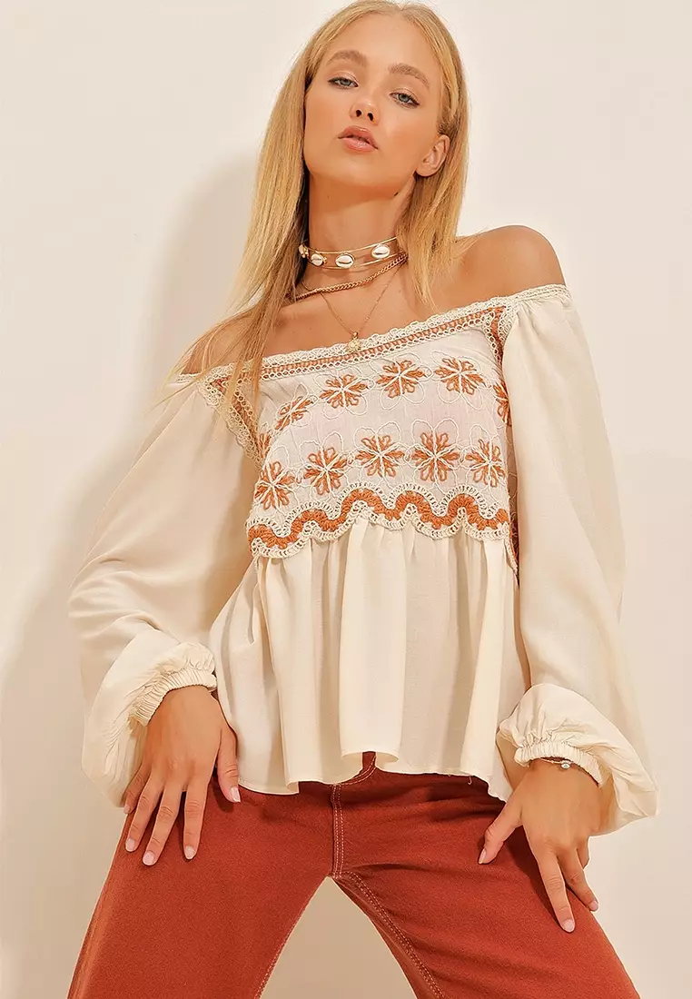 Buy Alacati Cinnamon Blouse Online ZALORA Malaysia