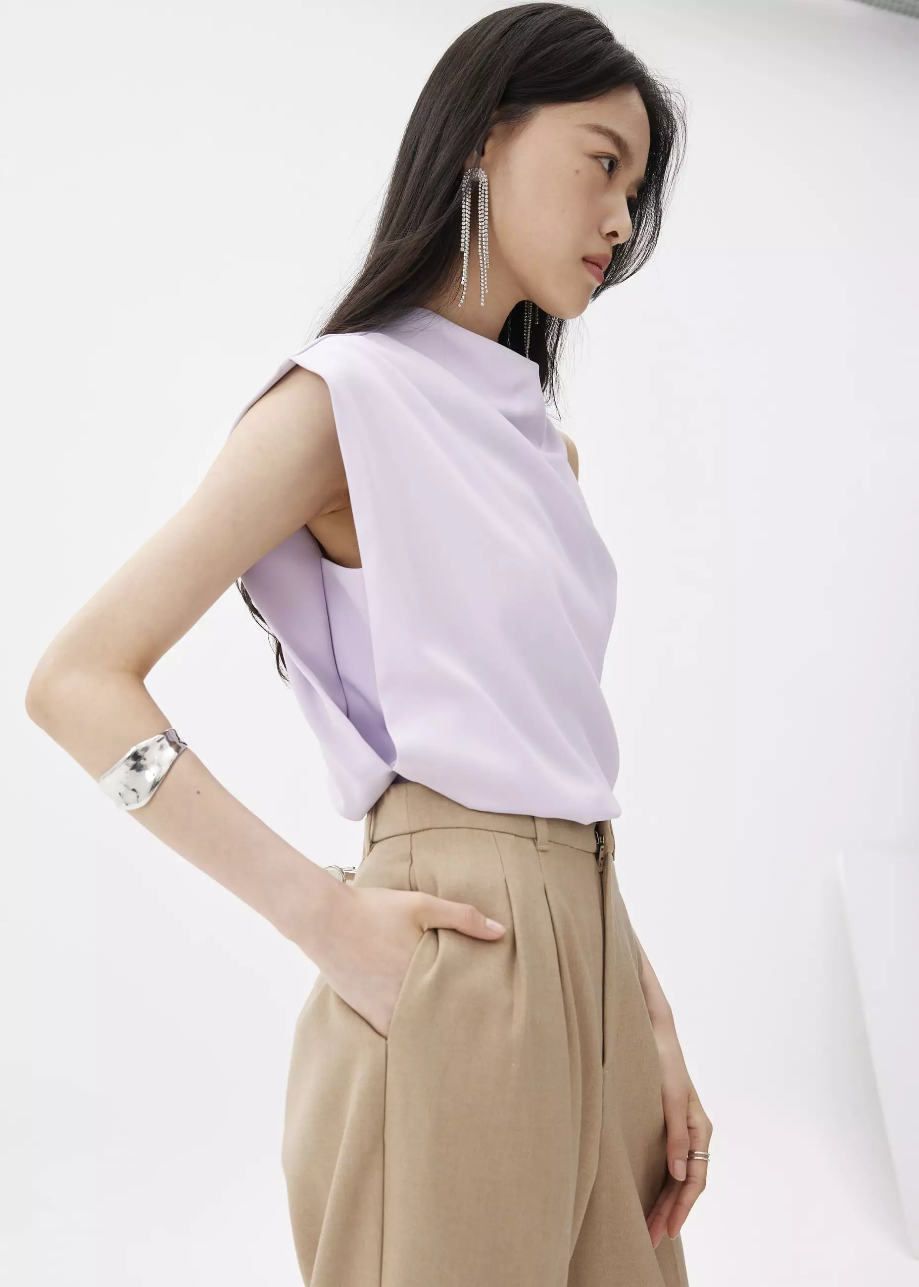 Atasan Wanita - Maya Asymmetric Drape Blouse