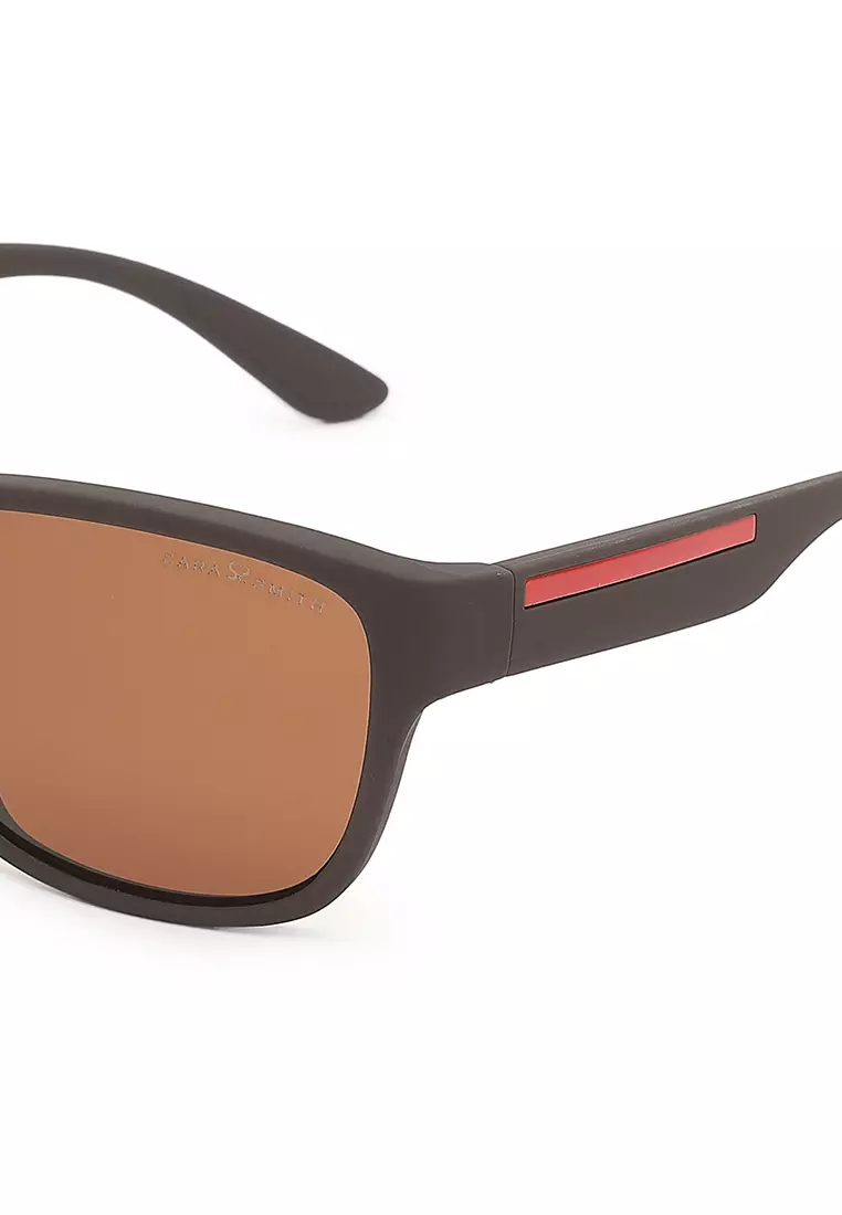 Unisex Casual Polarized Rectangular Sunglasses - Brown