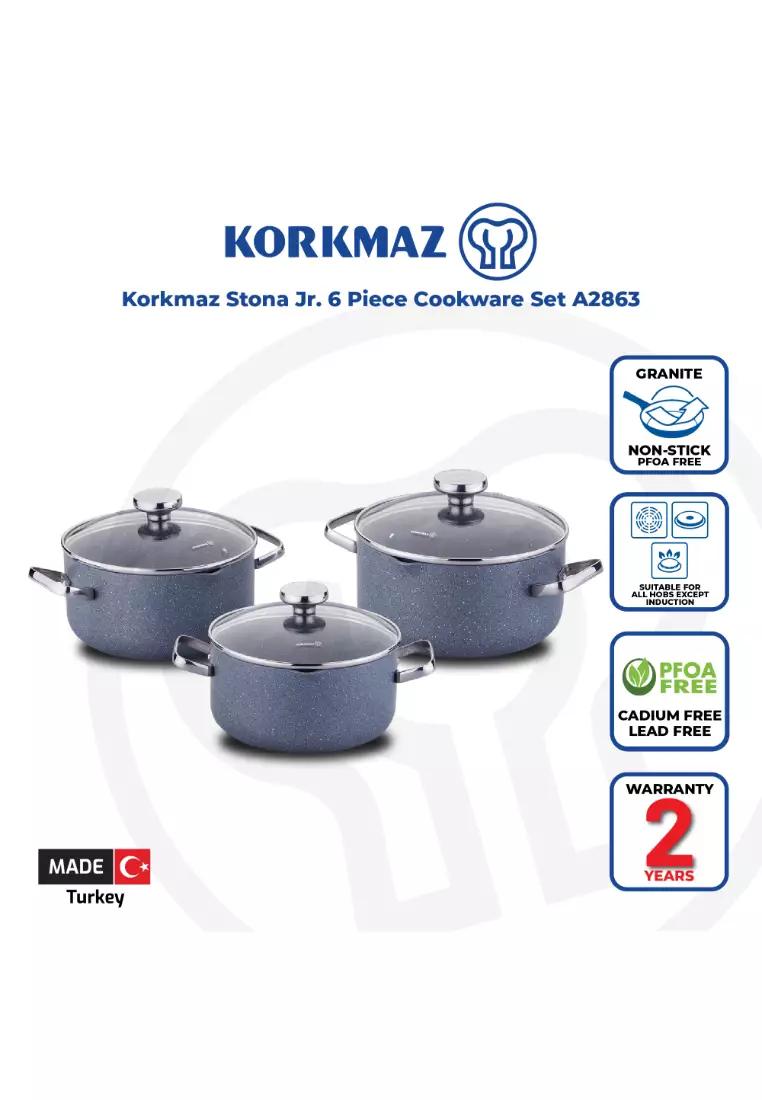 Buy KORKMAZ Korkmaz Non Stick Pots and Pans Stona Jr. 6 Piece Cookware