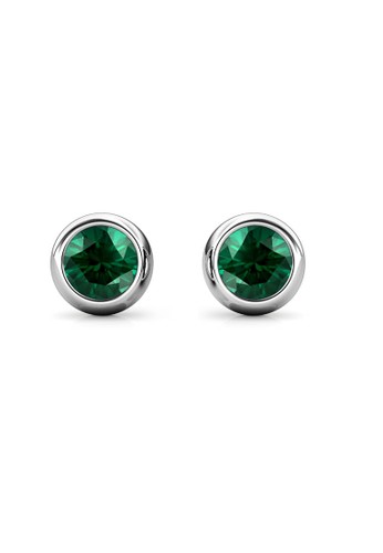 Her Jewellery green Birth Stone Moon Earring May Emerald WG - Anting Crystal Swarovski by Her Jewellery 00436AC1277128GS_1