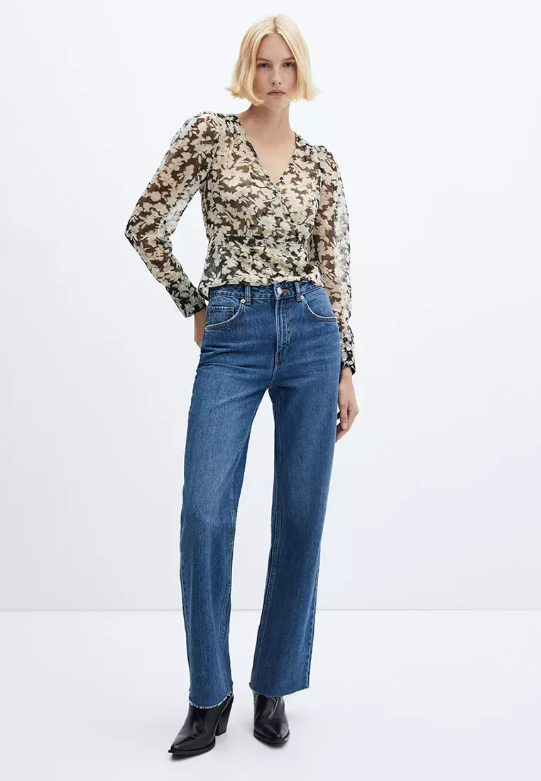 Buy Mango Floral Print Crossover Blouse 2023 Online | ZALORA Philippines