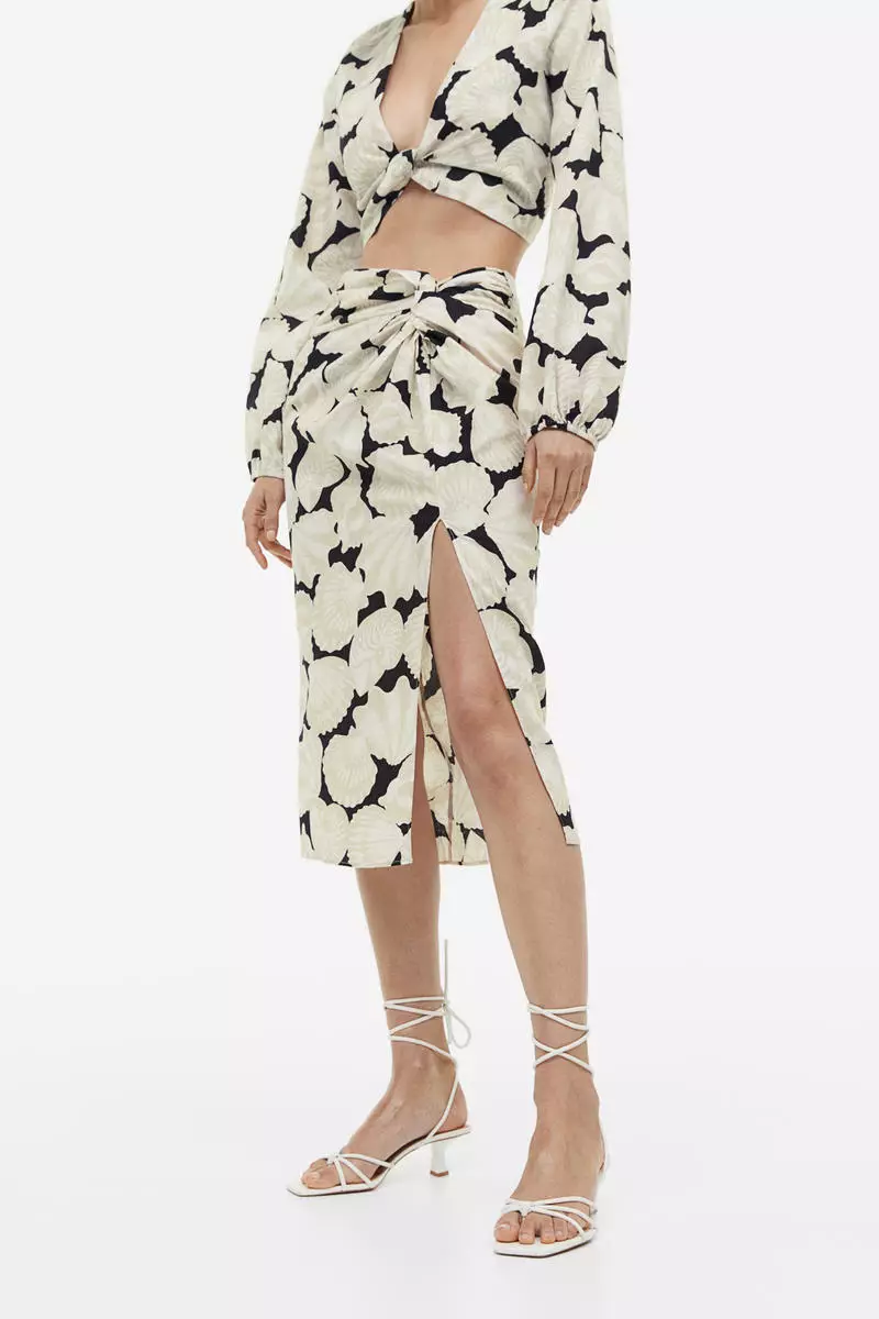 Knot-detail skirt