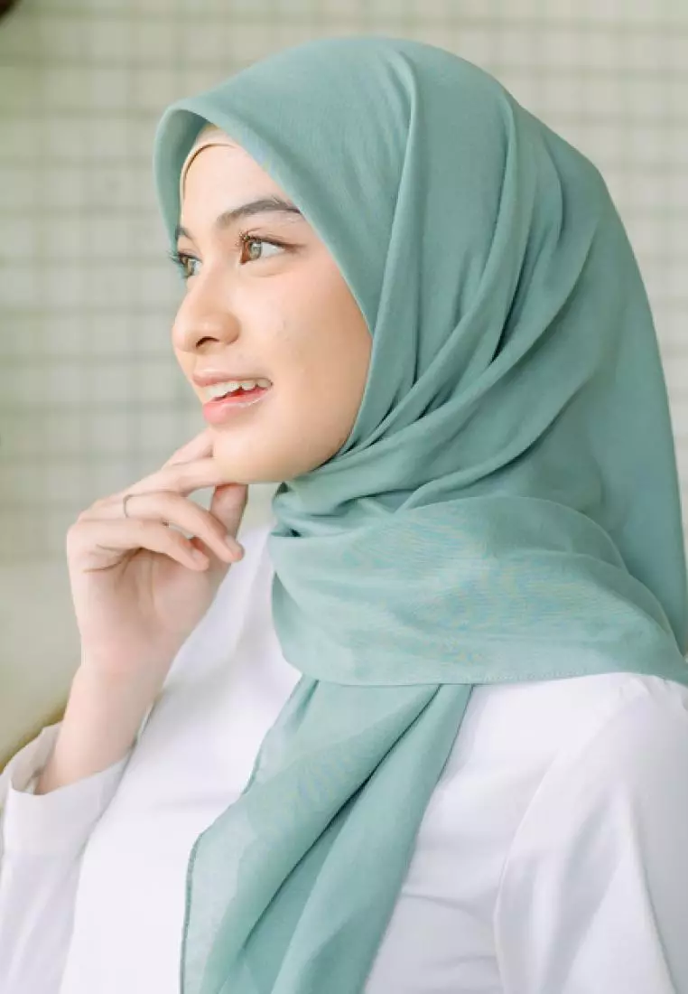 Haraa Voal Plain Green Pastel