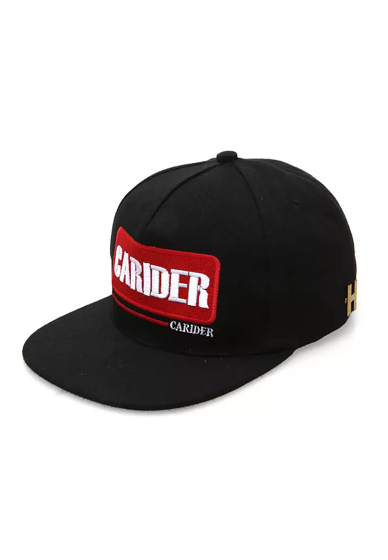 Yuma Topi Snapback Pria Motif Carider Adjustable Strap Material Raffel ORIGINAL - Black