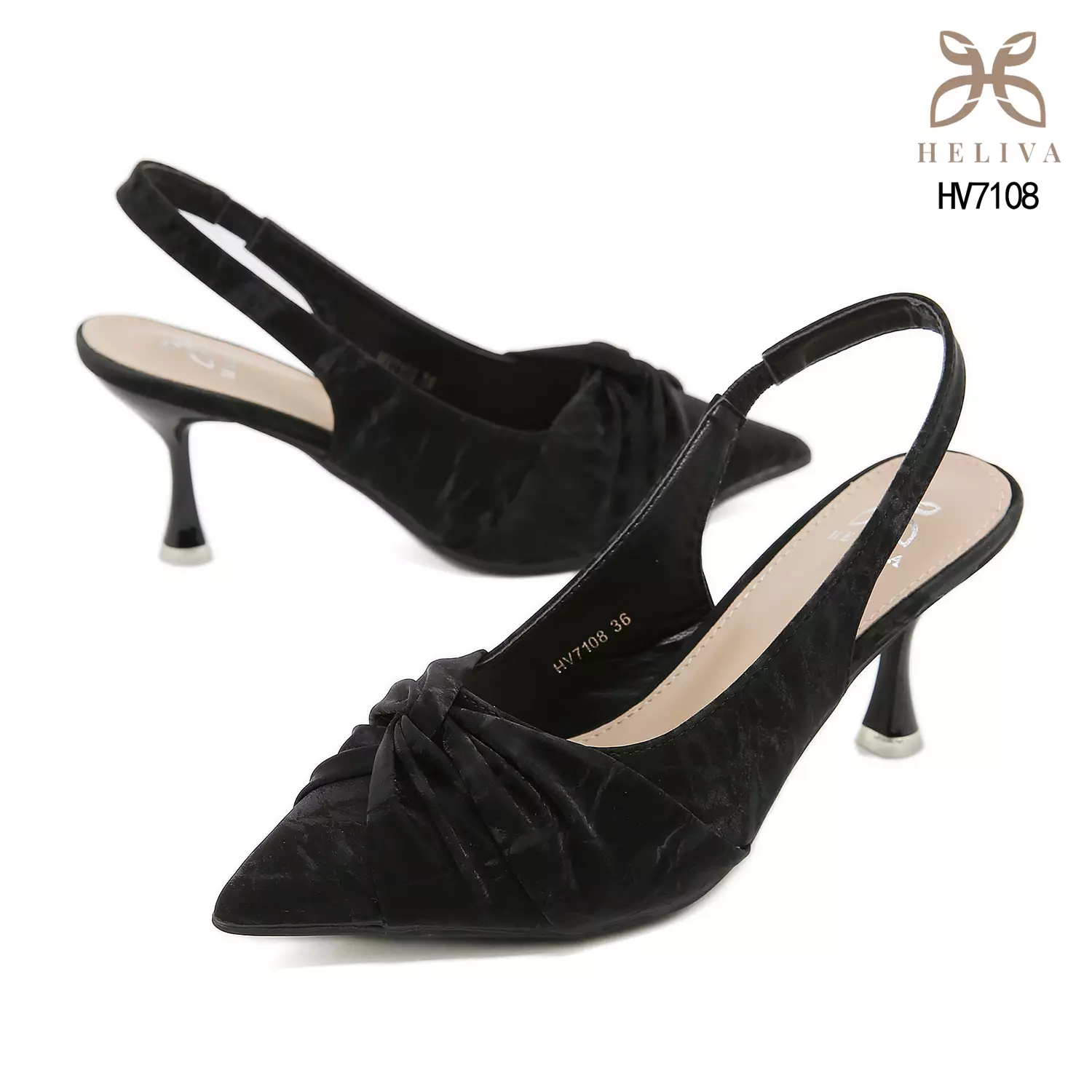 HELIVA SABRINA Sophisticated 7cm Heels in Luxe Satin with Refined Pointed Toe HV7108