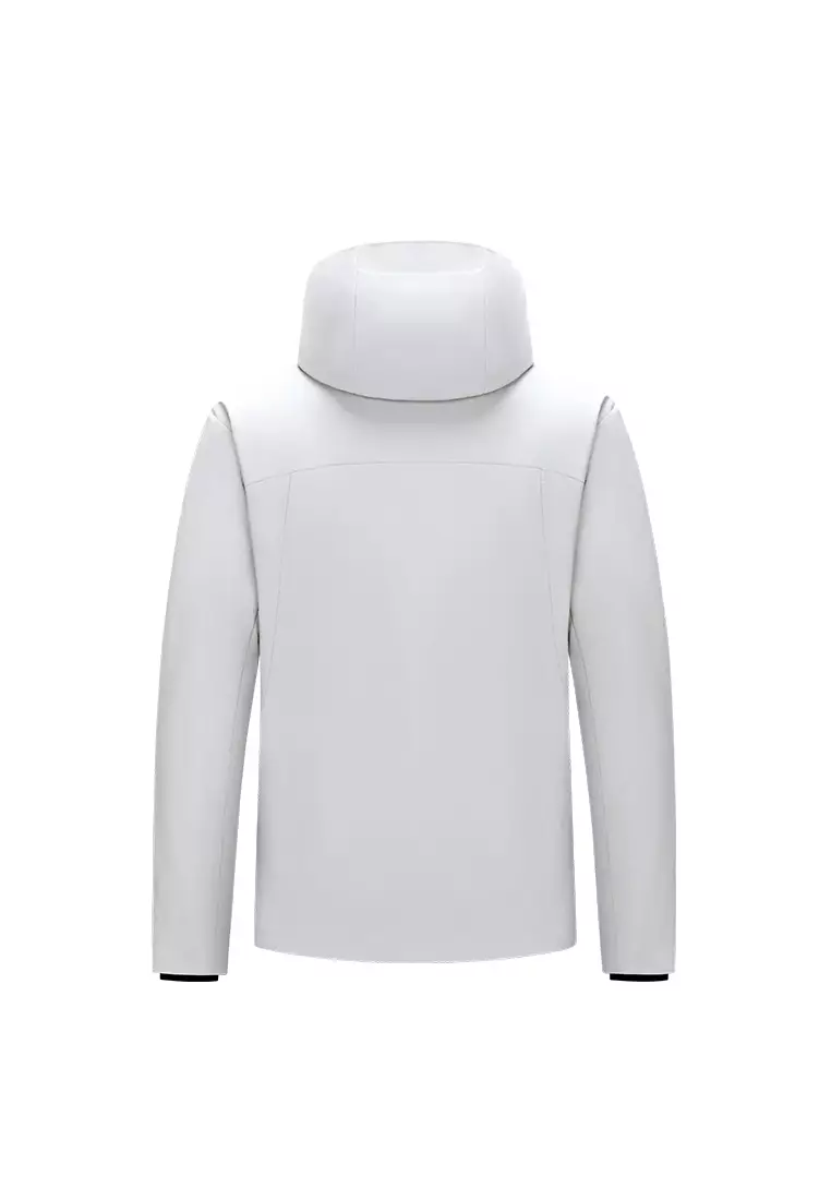 男裝 K-SWISS LOGO 防風防潑水鵝絨連帽羽絨外套