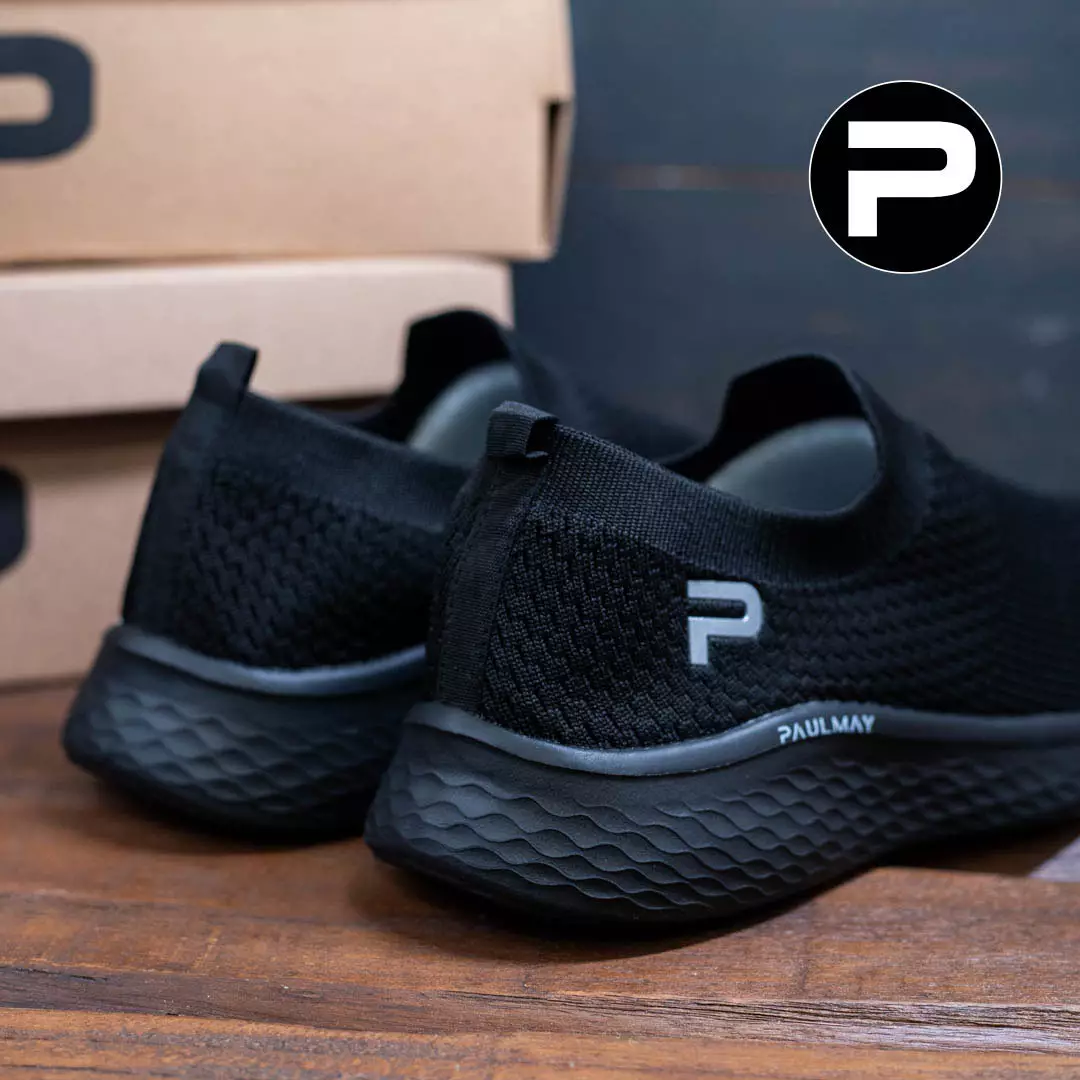PAULMAY - Sepatu Slip On Running Pria Go Walk Black