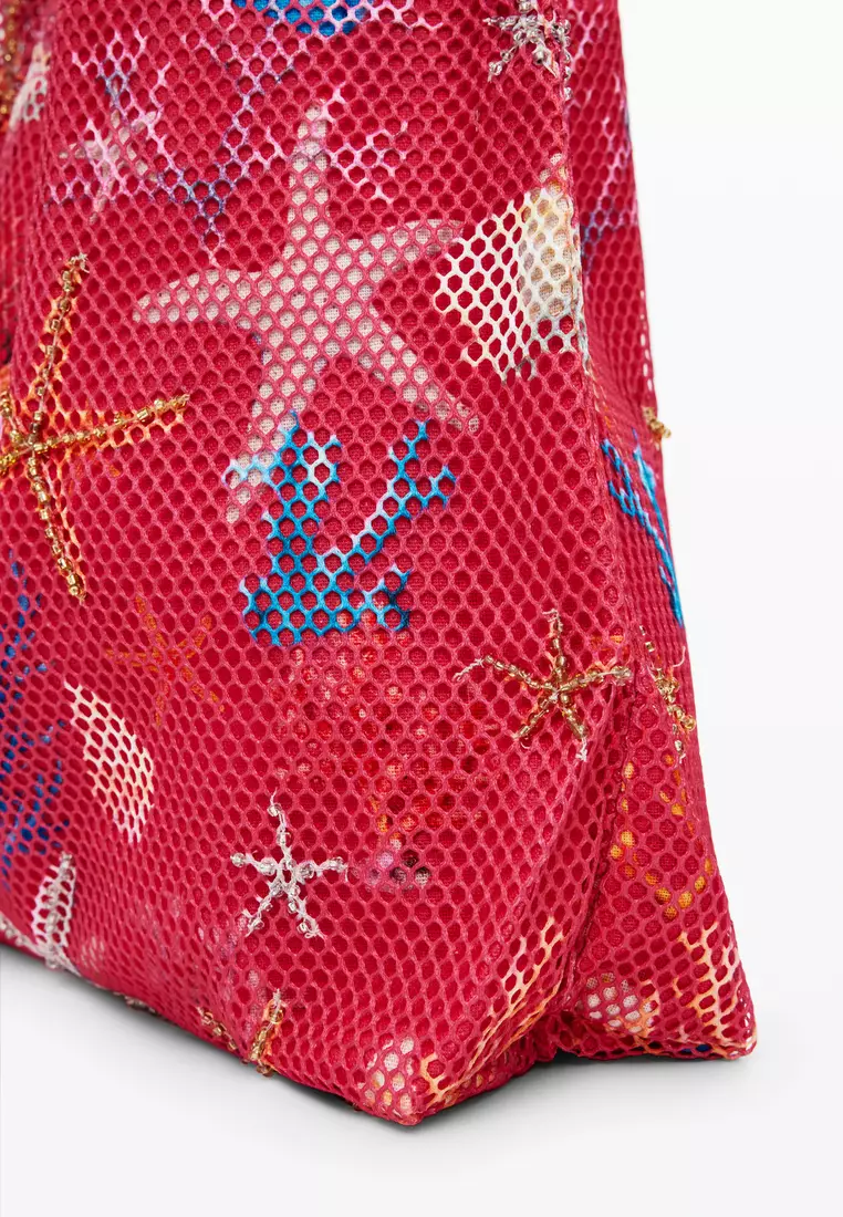 Medium star texture tote bag