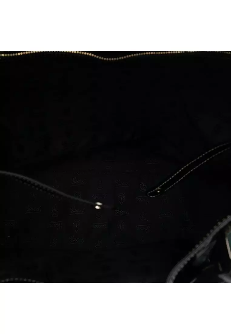 Pre-Loved Gucci Patent Dialux Britt Web Tote