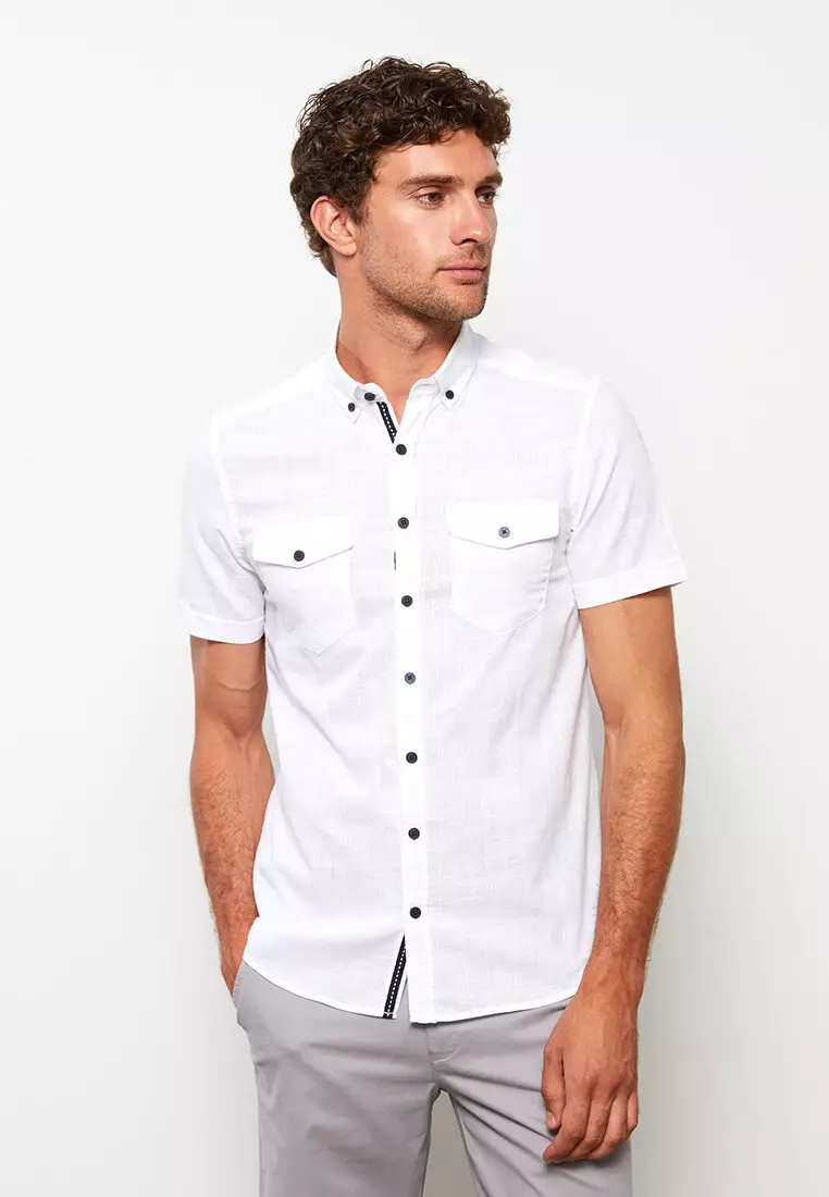 Buy LC WAIKIKI Slim Fit Short Sleeve Poplin Men Shirt 2024 Online
