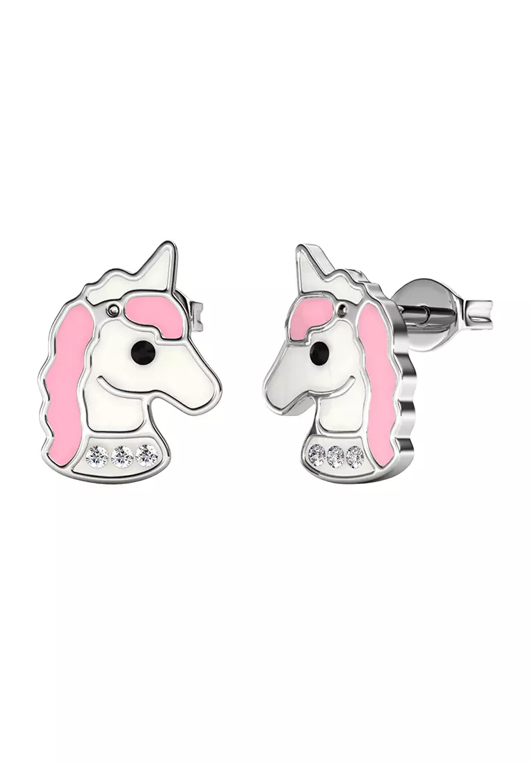 Unicorn earrings white gold store
