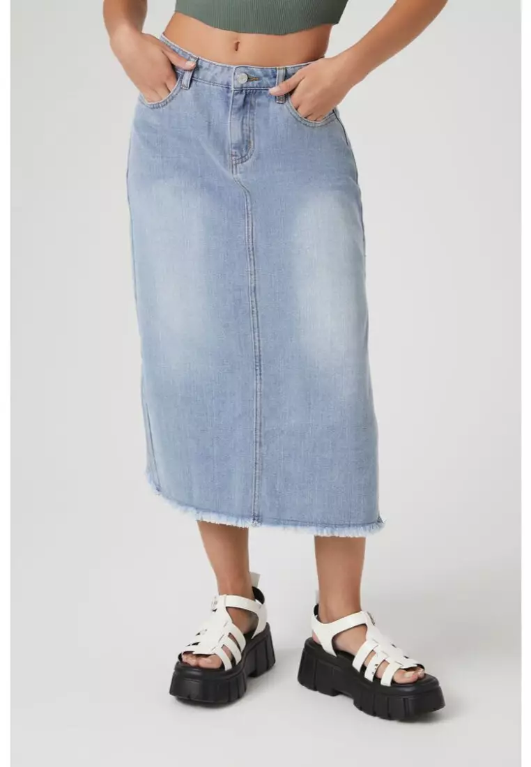 Denim midi skirt philippines sales