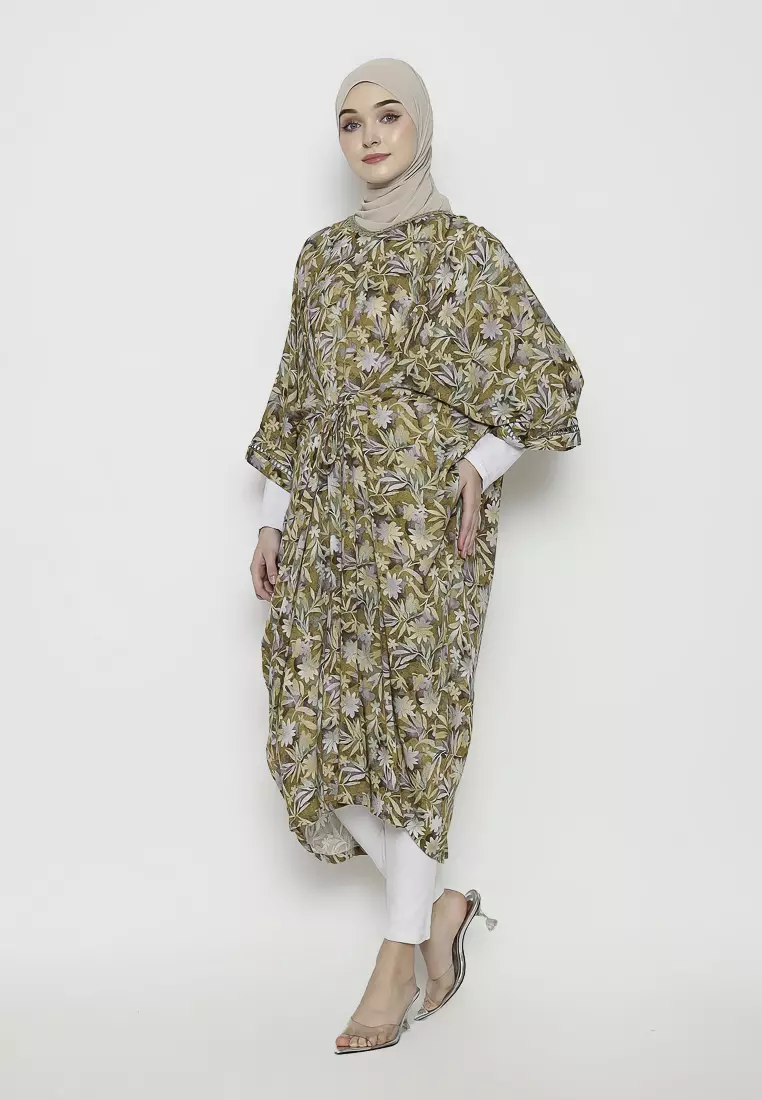 Urban Exchange Dinaya Kaftan Brown - Gamis Kaftan Rayon Brown Warna Brown