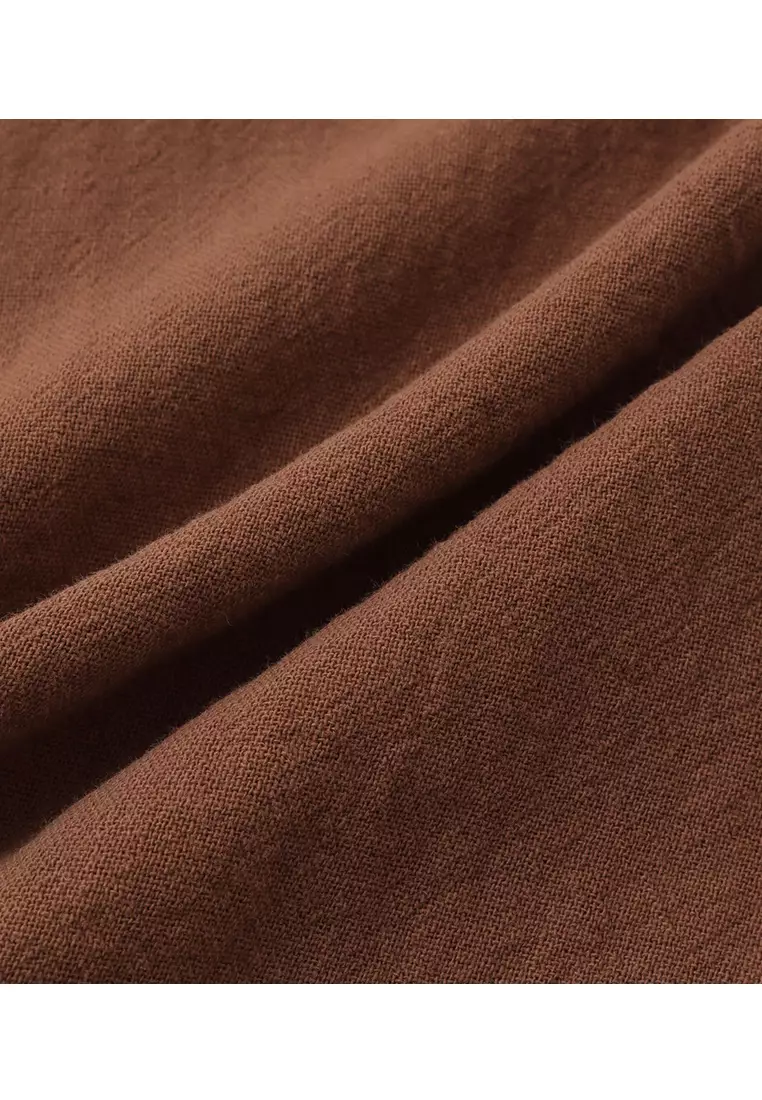 Loose Square-neck Linen Shirt YL-SKD01