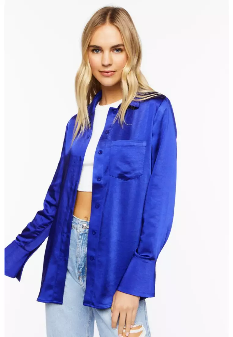 Satin Trumpet Sleeve Shirt
