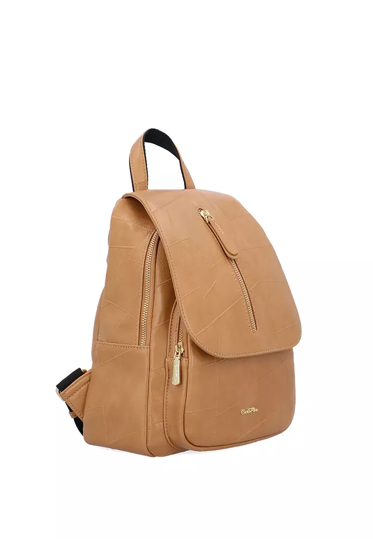 Buy Carlo Rino CR Ariella Sleek Flap Backpack - Dark Beige 2025 Online ...