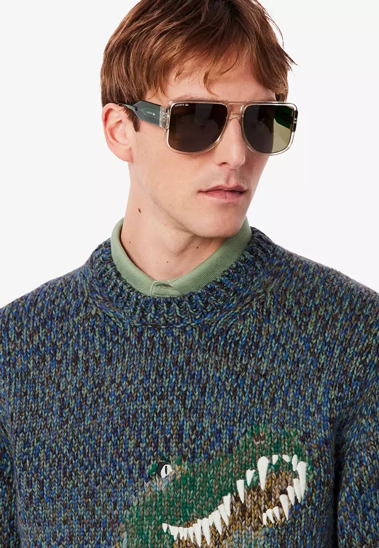 Buy Lacoste Mercerized Knit Intarsia Crocodile Sweater Online