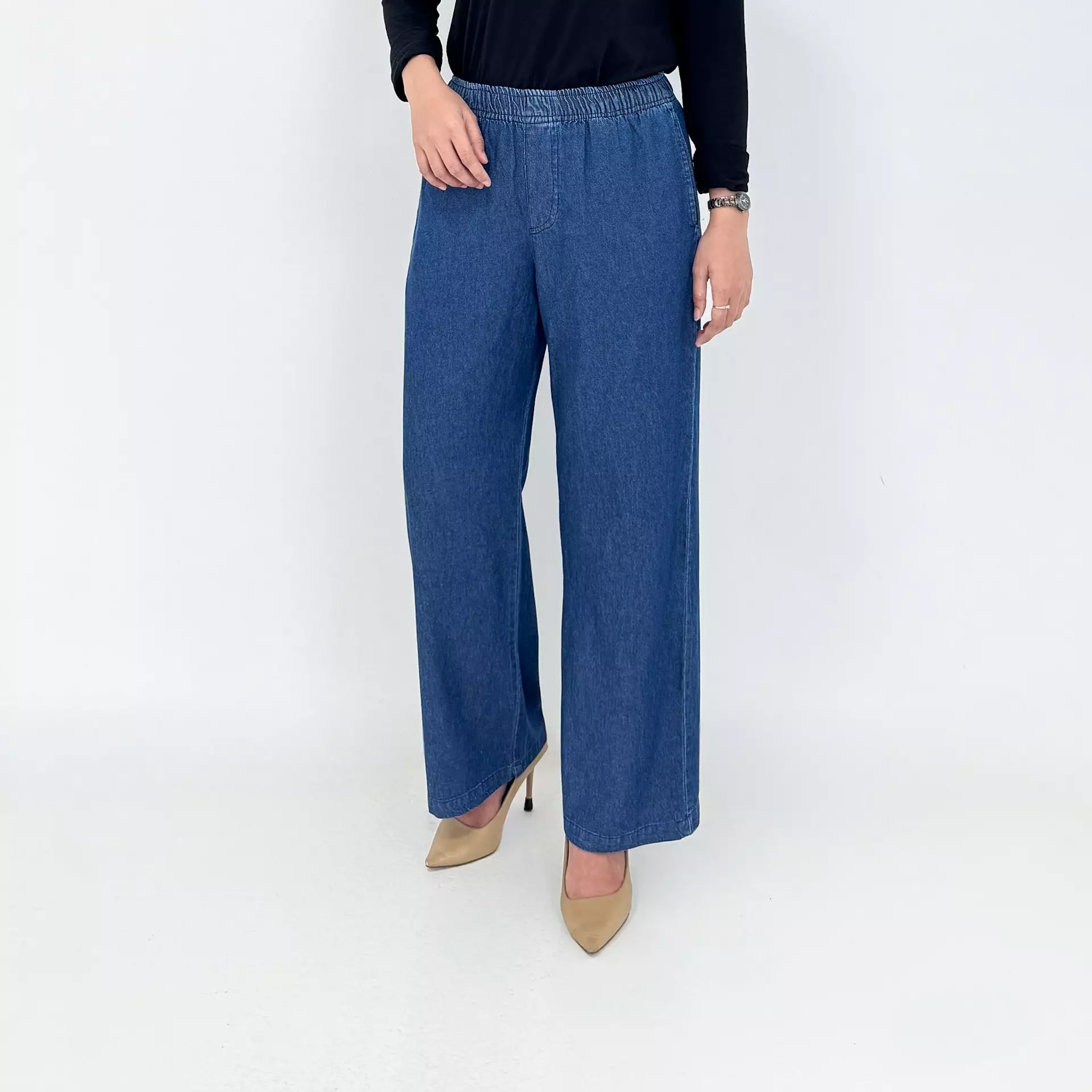 Setelan Baju Panjang Jeans Wanita - Dirra Denim Set 