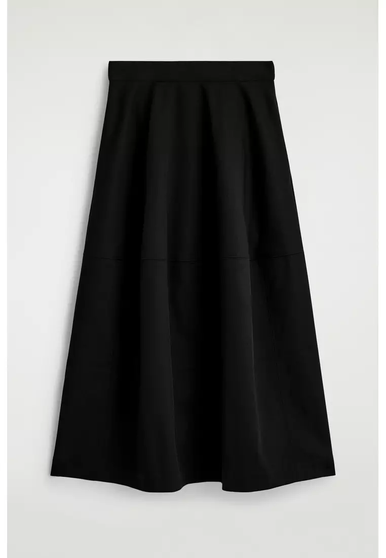 VOLUMINOUS COTTON MIDI SKIRT